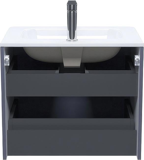 Тумба с раковиной IDDIS Edifice 60 подвесная, темно-серая