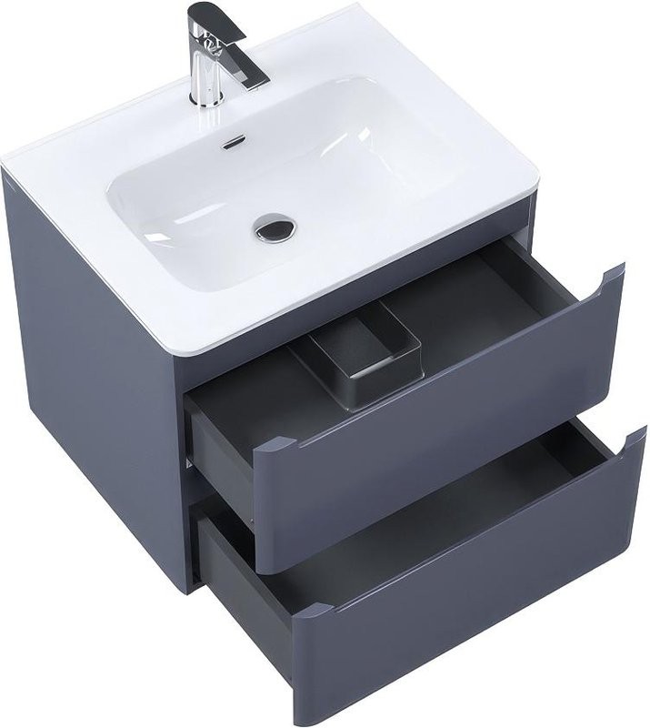 Тумба с раковиной IDDIS Edifice 60 подвесная, темно-серая