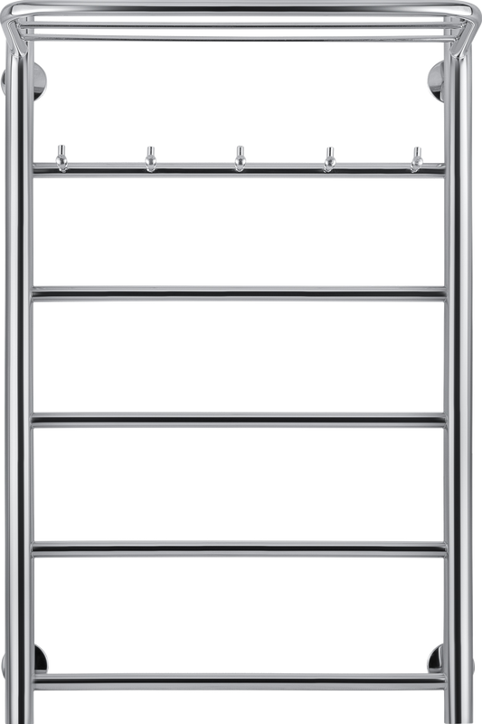 Полотенцесушитель электрический Secado Триада 1 КСП 85x55 см, подключение слева, глянцевый хром, лесенка, с полкой