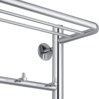 Полотенцесушитель электрический Secado Триада 1 КСП 85x55 см, подключение слева, глянцевый хром, лесенка, с полкой