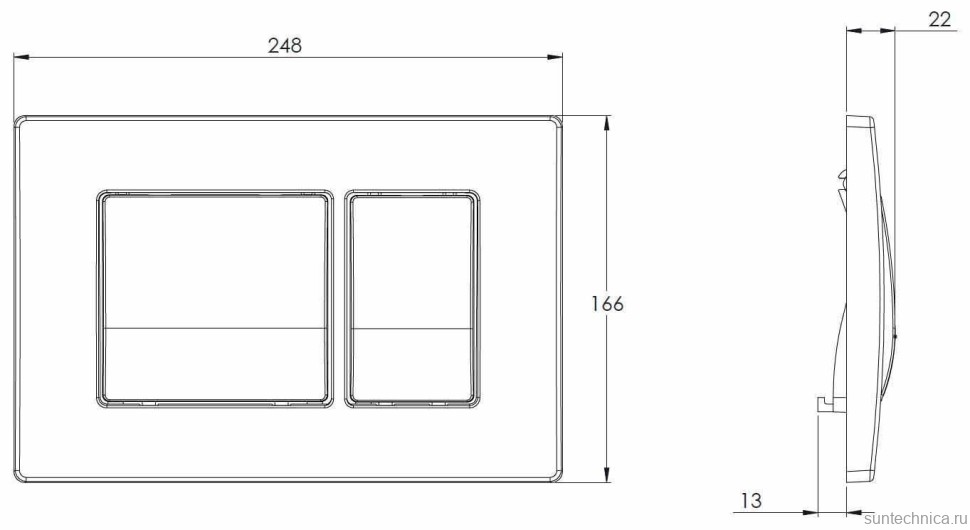 Кнопка смыва Azario AZ-8200-0030 хром матовый