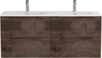 Тумба с раковиной BelBagno Etna 120 для двоих, rovere moro, раковина BB-8099-120-2