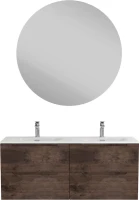 Тумба с раковиной BelBagno Etna 120 для двоих, rovere moro, раковина BB-8099-120-2