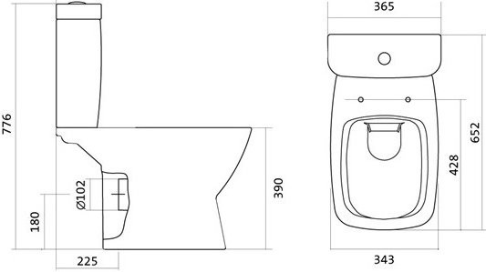 Унитаз-компакт напольный Santek Нео rimless 1WH302418 безободковый