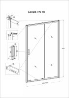 Душевая дверь в нишу Veconi Vianno VN40-100-01-C1 100 см, профиль хром, стекло прозрачное