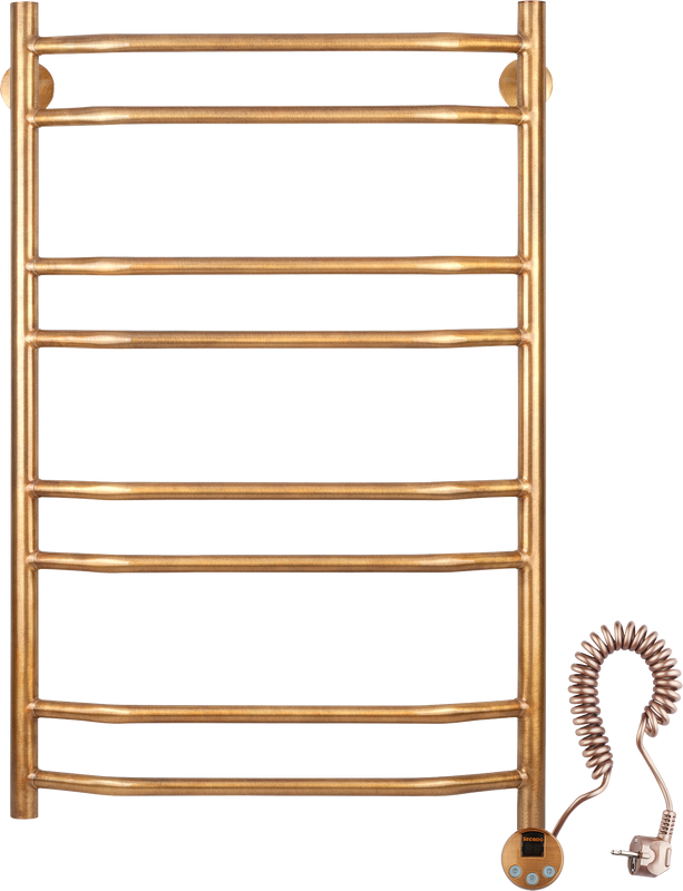 Полотенцесушитель электрический Secado Агата 4 85x55 см, подключение справа, бронза, лесенка, латунь