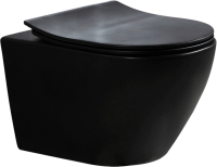 Комплект Унитаз подвесной Esbano Amapola ESUPAMAPBM матовый черный + Инсталляция Fram + Кнопка ESINMTK60ST