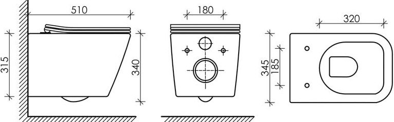 Унитаз подвесной Ceramicanova Metric Rimless CN3007 с микролифтом, безободковый
