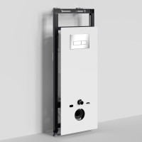 Система инсталляции для унитазов Wasserkraft Salm 27TLT.010.ME.WH.CH03 с кнопкой смыва хром