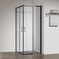 Душевой уголок Veconi Rovigo RV-50B 110х80 см, профиль матовый черный, стекло прозрачное