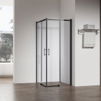 Душевой уголок Veconi Rovigo RV-50B 110х80 см, профиль матовый черный, стекло прозрачное
