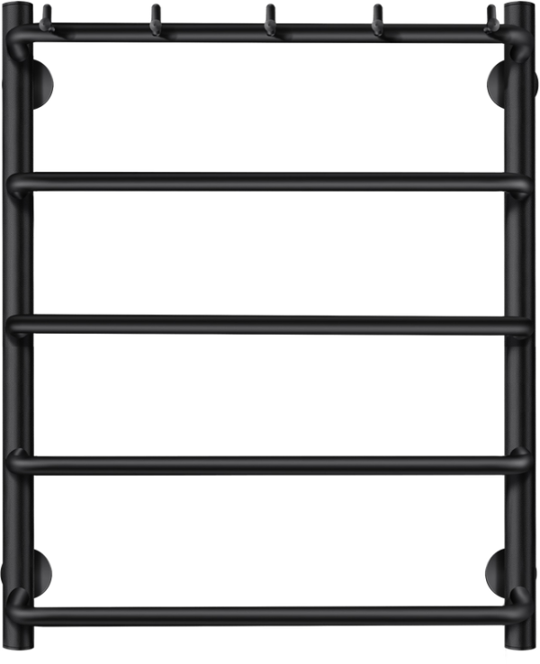 Полотенцесушитель водяной Secado Мерида 1 К 60x55 см, матовый черный, лесенка