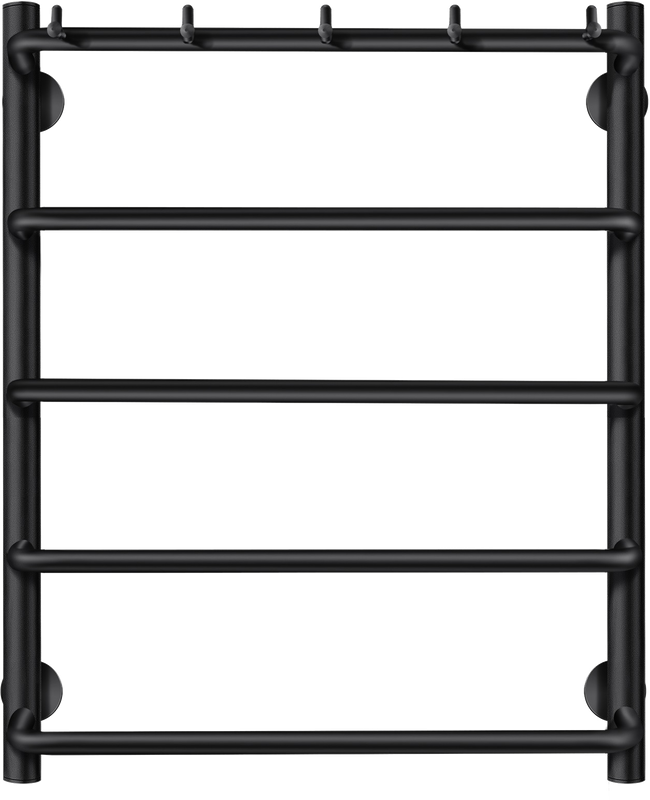 Полотенцесушитель водяной Secado Мерида 1 К 60x55 см, матовый черный, лесенка