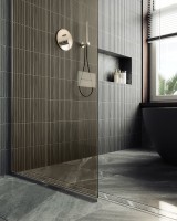 Душевая перегородка Maybahglass MGD-1353-5у 99 см, профиль хром матовый, стекло бронза