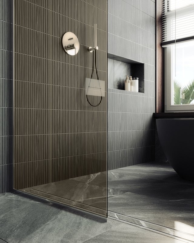 Душевая перегородка Maybahglass MGD-1353-5у 99 см, профиль хром матовый, стекло бронза