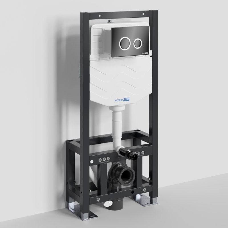 Система инсталляции для унитазов Wasserkraft Dill 61TLT.010.ME.PB01 с кнопкой смыва черной