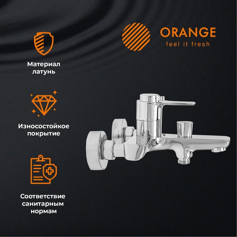 Термостатический смеситель Orange Thermo T19-100cr для ванны с душем