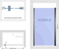 Душевая дверь в нишу Kubele DE020 DE020D601T-MAT-BLM- 50х200 50, профиль черный матовый, стекло матовое
