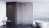 Душевой уголок Veconi Premium Trento PTC-SP-50GR 130х100 см, профиль брашированный графит, стекло прозрачное