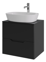 Мебель для ванной комнаты Orange Line 60 подвесная, 2 ящика, матовая черная с раковиной B08-500W