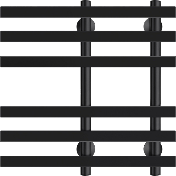 Полотенцесушитель электрический Secado Понтида 3, R 60x50 см, подключение справа, матовый черный, лесенка