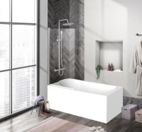 Шторка на ванну BelBagno Uno V-1-70/150-C-Cr стекло прозрачное