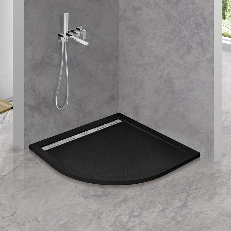 Поддон для душа Cezares TRAY-AS-R-90-30-NERO 90x90, с сифоном, черный матовый