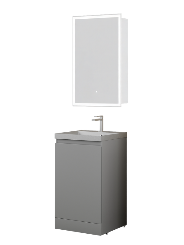 Мебель для ванной комнаты Style Line Батлер Люкс Plus 50 напольная, матовая серая, раковина серый шелк