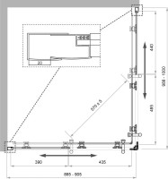 Душевой уголок BelBagno Uno -195 AH 2 100/90 P Cr стекло текстурное