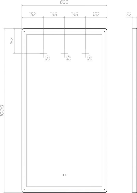 Зеркало Vigo Roberta Comfort 60 с подсветкой