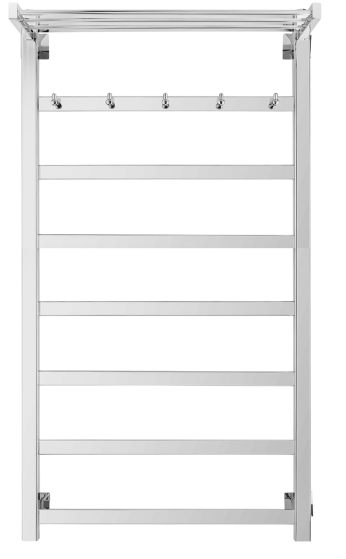 Полотенцесушитель водяной Secado Корсико 1 КСП 100х50 100x55 см, хром, лесенка, с полкой
