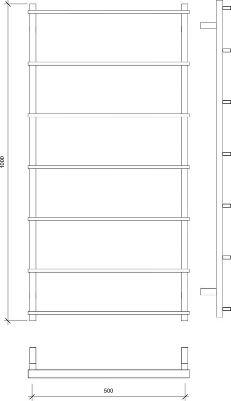 Полотенцесушитель водяной Secado Лорето 100х50 100x55 см, черный матовый, лесенка
