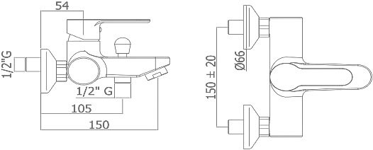 Смеситель для ванны с душем Paffoni BLU BLU022CR