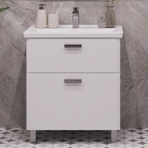 Тумба с раковиной SanStar Gretta 60 напольная, белая, раковина Sanita luxe Fest 60