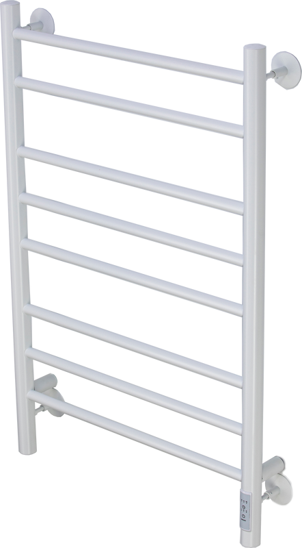 Полотенцесушитель электрический Comfysan Luce EC-8 80x55 см, подключение справа, слева, матовый белый, лесенка, из стали