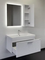 Тумба с раковиной Comforty Танжер 90П подвесная, матовая белая