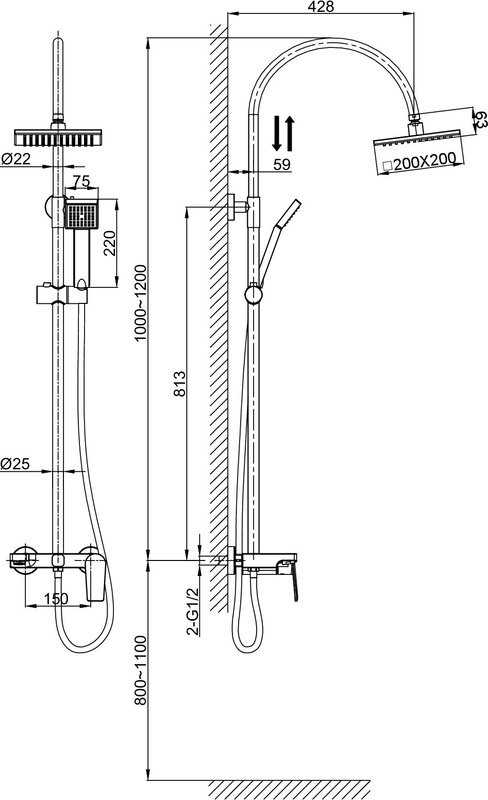 Душевая стойка D&K Lessing Rhein DA1323701C05