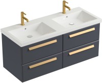 Мебель для ванной комнаты Cezares Eco 120 4 ящика, ручки сатиновое золото, grafito