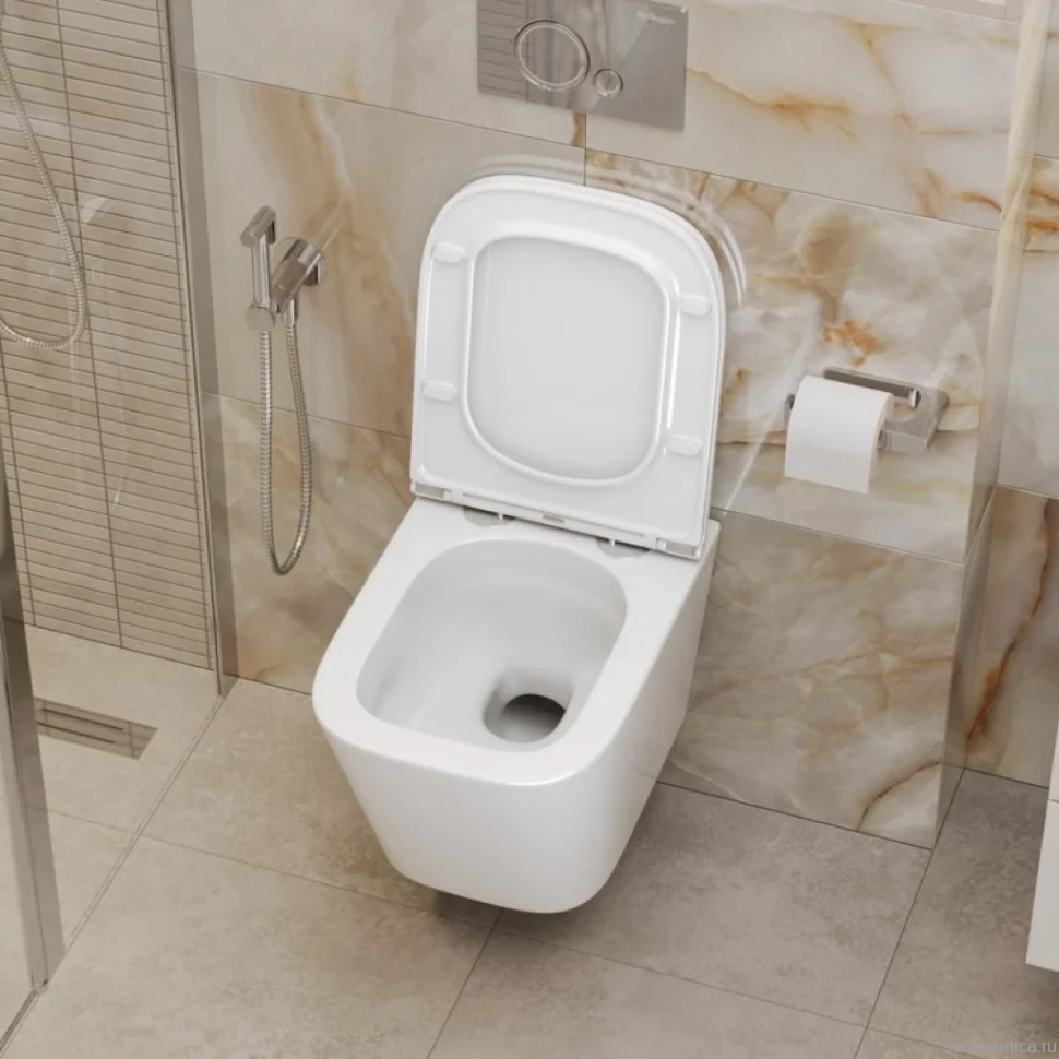 Унитаз подвесной BelBagno Ardente-R BB520CH-TOR безободковый, крышка BB2322SC с микролифтом
