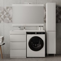 Мебель для ванной комнаты Style Line Даллас 110 Люкс Plus L напольная, белая, 3 ящика