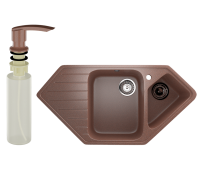 Мойка кухонная Ulgran U-409 307 терракот + дозатор U-02 терракот Мойка кухонная Ulgran U-409 307 терракот + дозатор U-02 терракот
