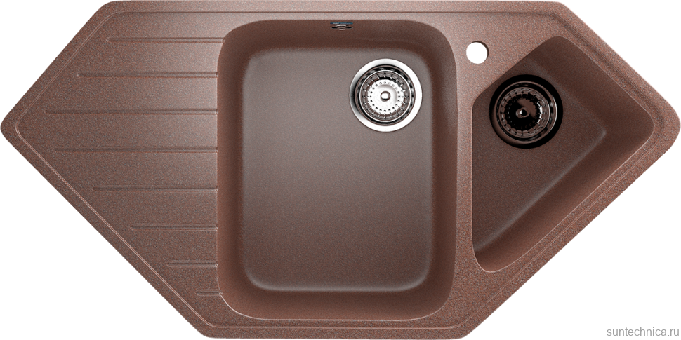 Мойка кухонная Ulgran U-409 307 терракот + дозатор U-02 терракот