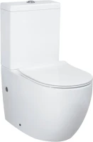 Унитаз-компакт напольный Bauedge Bau Dream Hurricane-2 безободковый, с микролифтом, белый