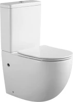 Унитаз-компакт напольный Bauedge Bau Dream Hurricane-2 безободковый, с микролифтом, белый