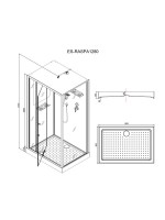 Душевая кабина Esbano Raspa 128 120х80х215