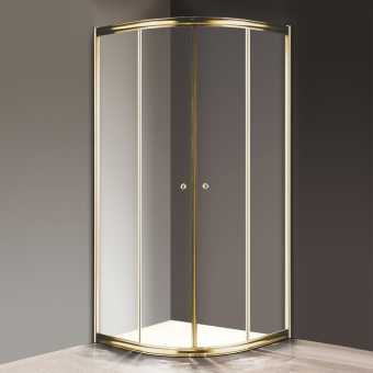 Душевой уголок Cezares Giubileo -R2-80 прозрачное стекло, золото