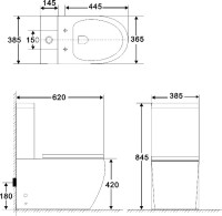 Унитаз-компакт напольный BelBagno Amanda BB051CPR безободковый, крышка BB105SC с микролифтом, бачок BB051T
