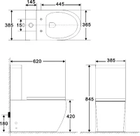 Унитаз-компакт напольный BelBagno Amanda BB051CPR безободковый, крышка BB105SC с микролифтом, бачок BB051T