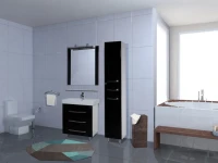Зеркало Bellezza Рокко 80 черное, с полкой