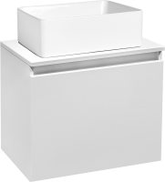 Тумба с раковиной Runo Бари 50 белая, раковина Duo 40